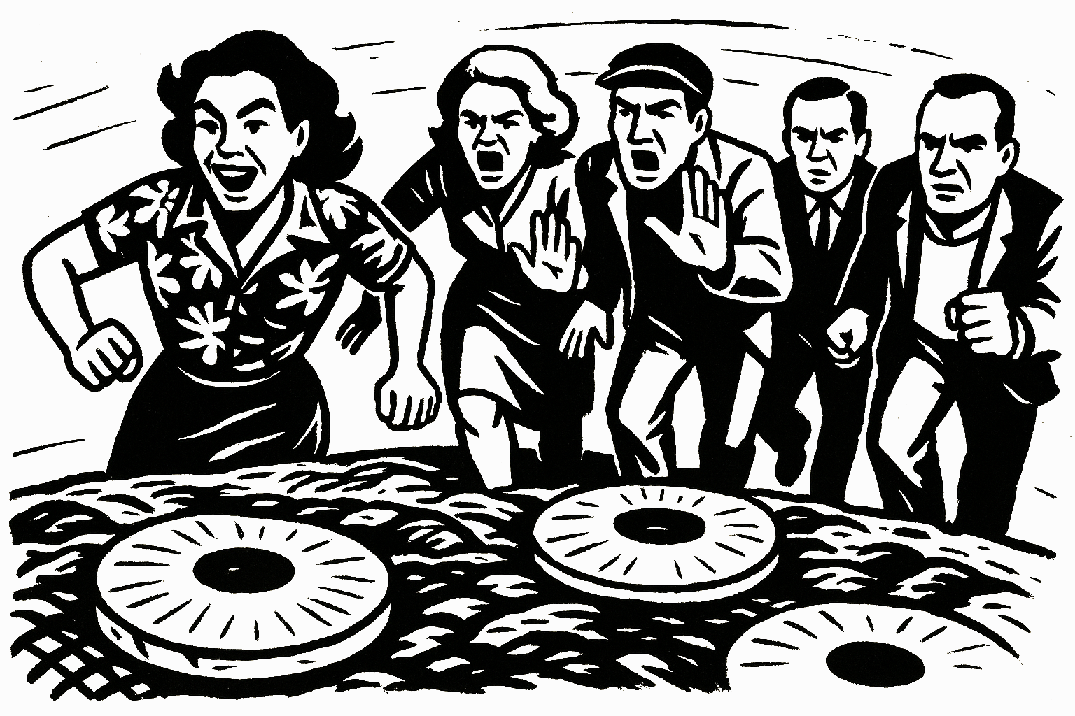 Dessin N&B course pizza